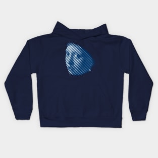 Girl with Pearl Earring in Diagonal Blue Stripes Kids Hoodie